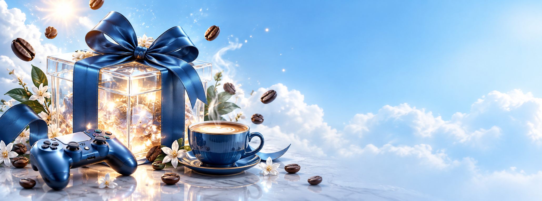 بنر بازی کافه آبی
